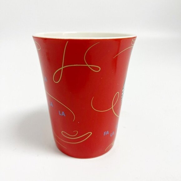 Starbucks 2020 Christmas FaLaLaLaLa Song Red Coffee Tea Mug Cup 10 oz - Picture 4 of 11